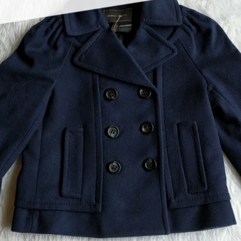 BCBG MAXAZRIA Wool Cropped Peacoat
